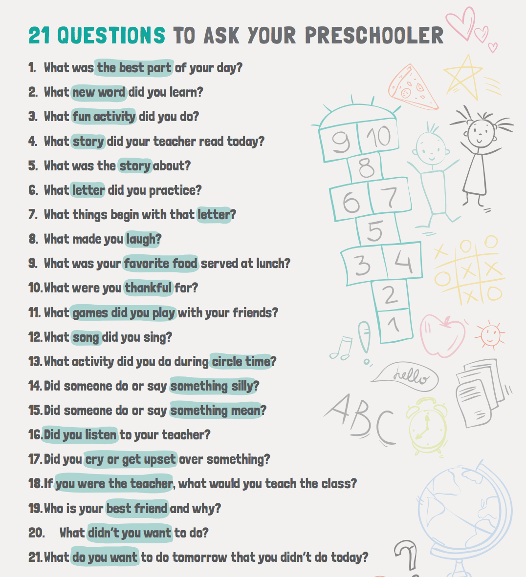 Fun Questions To Ask Preschoolers