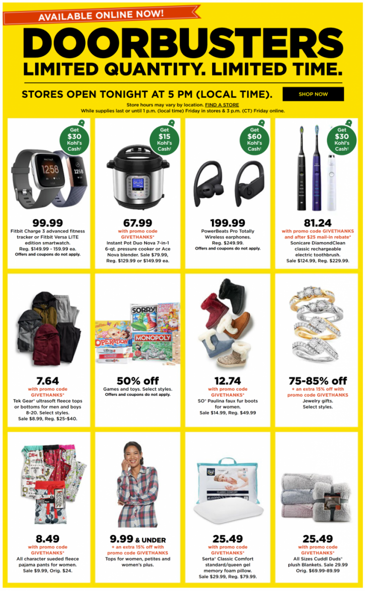 Kohl's Doorbusters Black Friday