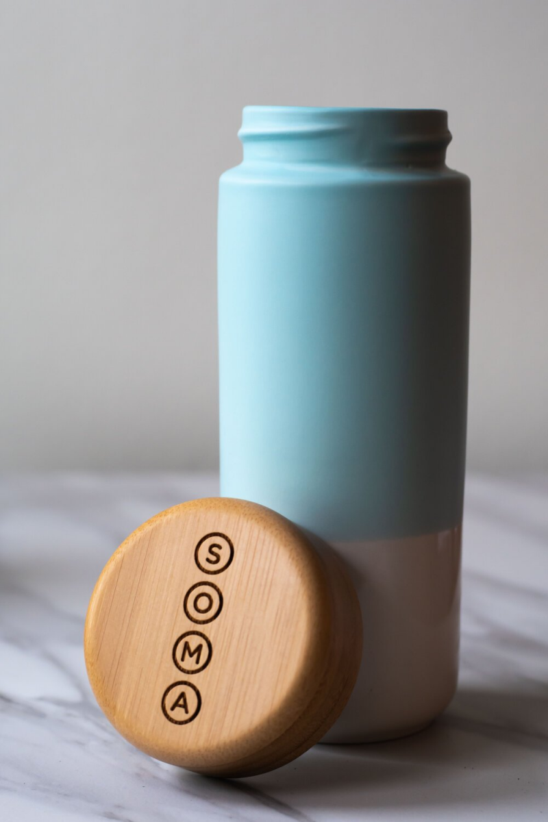 SOMA Ceramic Bottle to go coffee mug water bottle