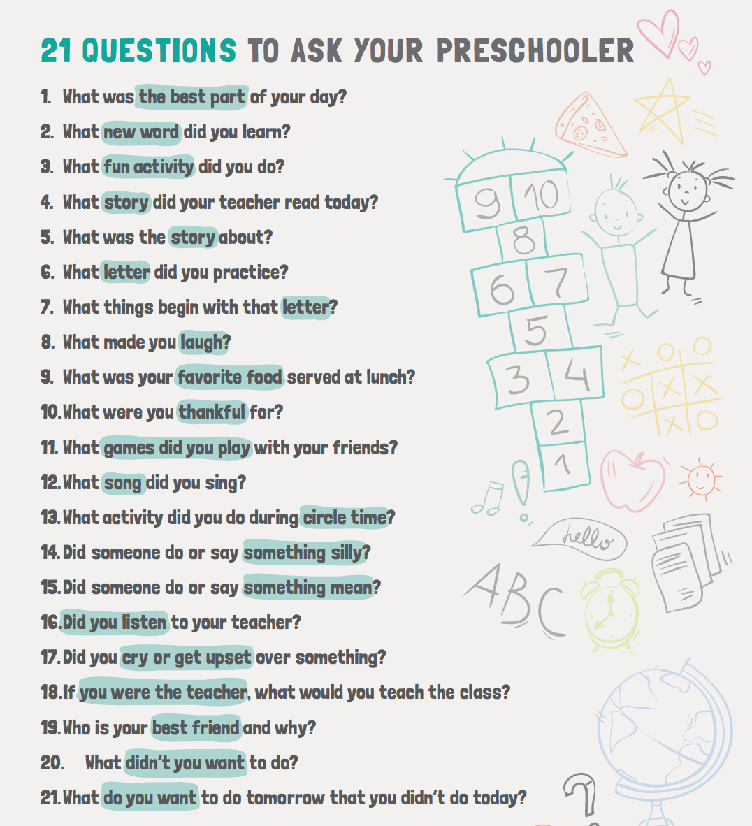 21 Questions to Ask Your Preschooler - Bloggy Moms Magazine