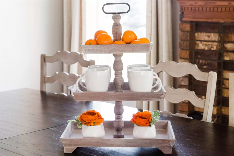 Rustic Wooden Three Tiered Tray