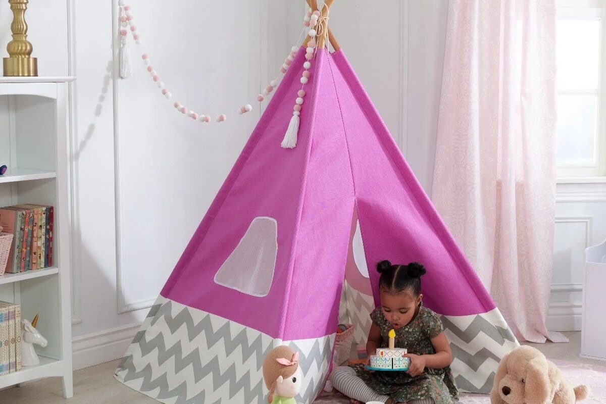 Fabric Pop-Up Triangular Play Tent kidkraft wayfair feature