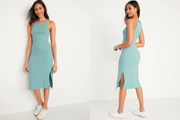 Fitted Rib-Knit Midi Cami Dress for Women 1 featured