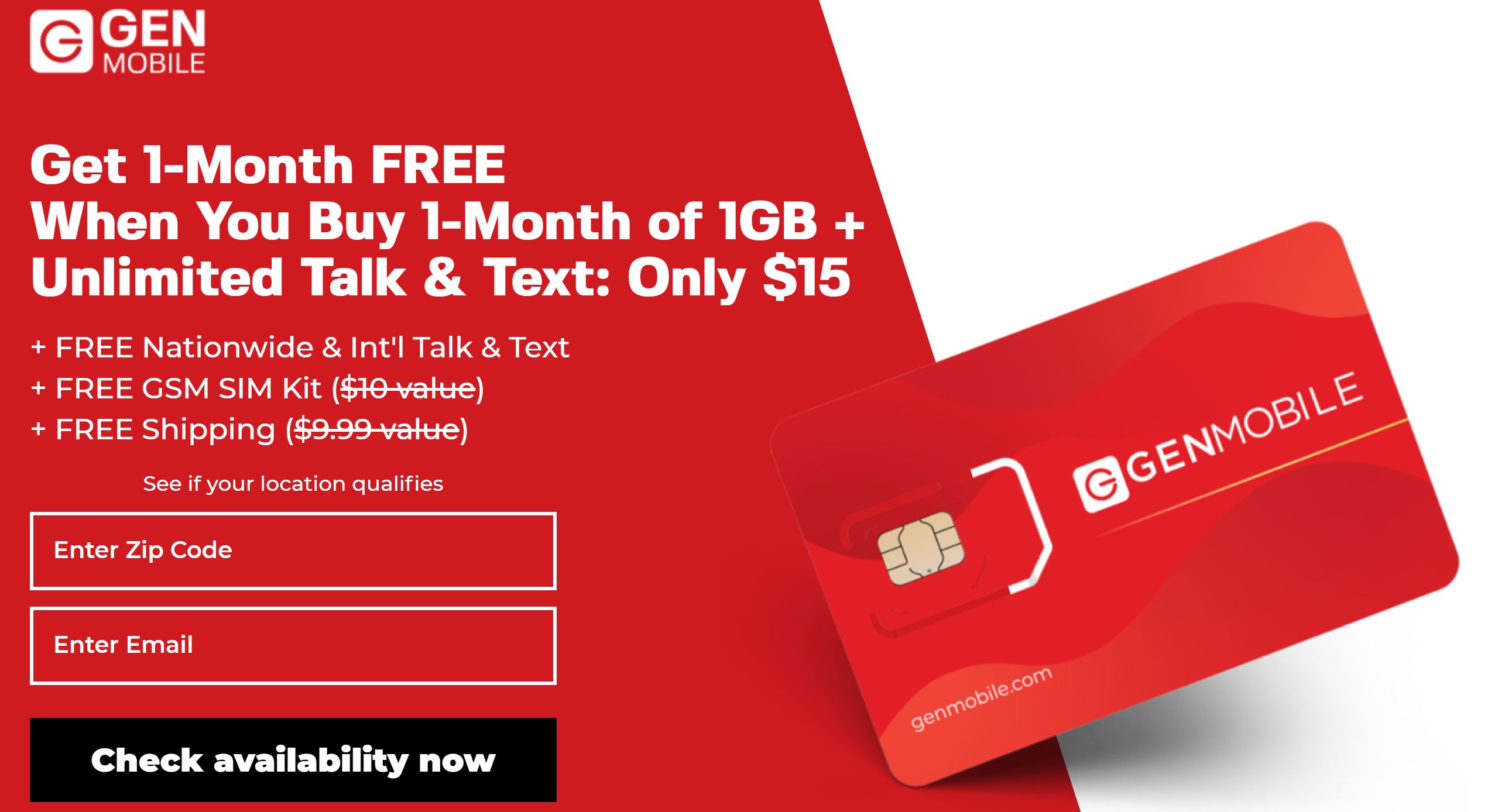 gen mobile network coupon deal discount code free month