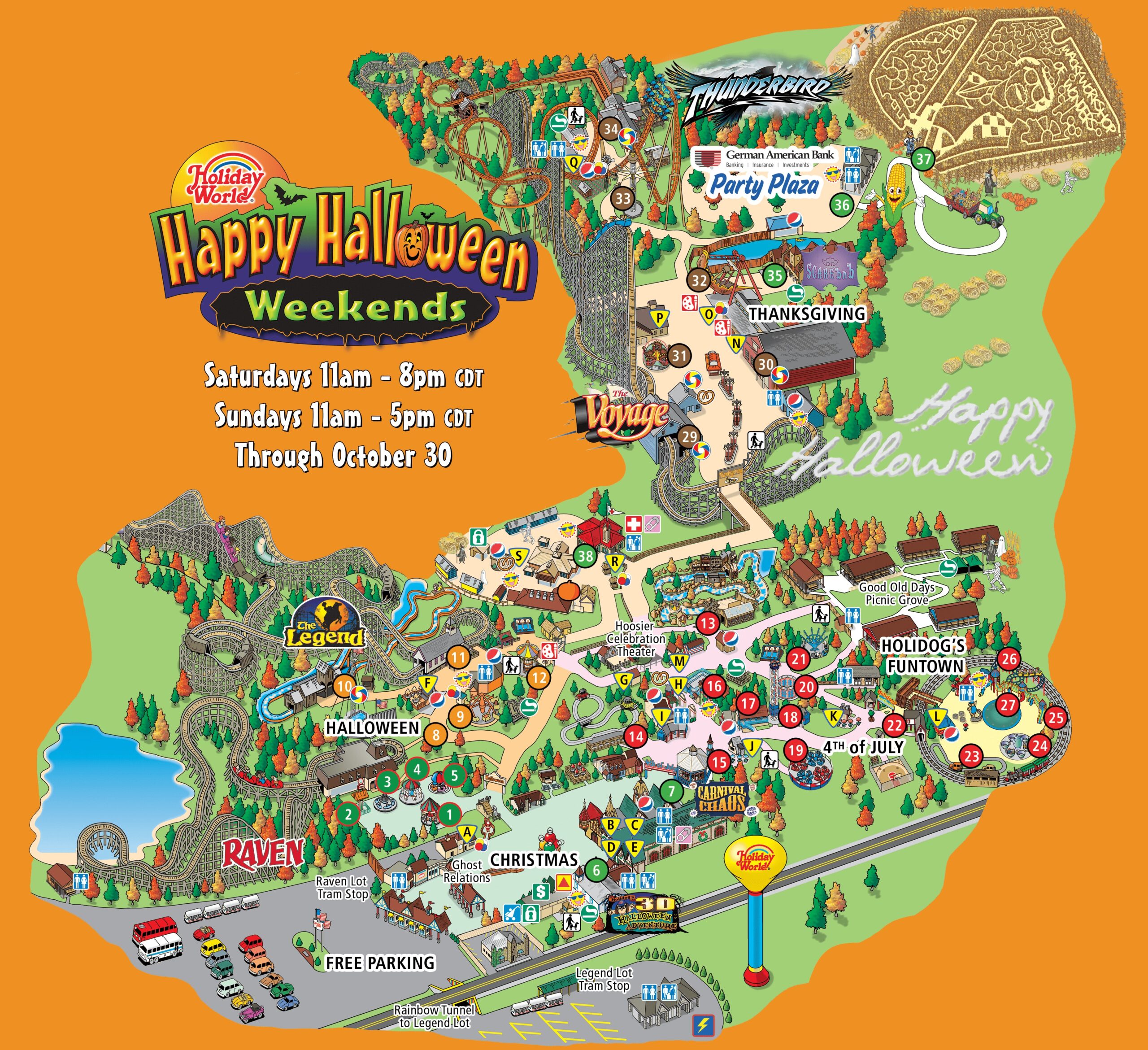 happy halloween weekends holiday world park map 2022